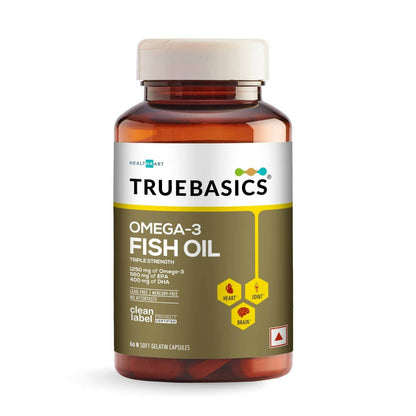 TrueBasics Omega-3 Fish Oil Capsules for Women & Men - Indyancart