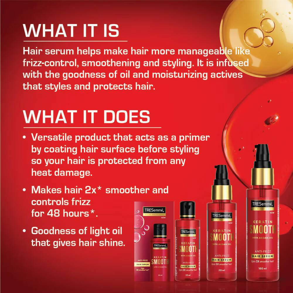 TRESemme Keratin Smooth Anti-Frizz Hair Serum With Argan Oil - Indyancart