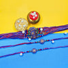 Dhiyona Set Of 12 Beaded Cotton Thread with AD Stones & Meenakari Designer Rakhi for Brother