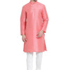 Men's Pink Silk Blend Straight Kurta Pyjama Set