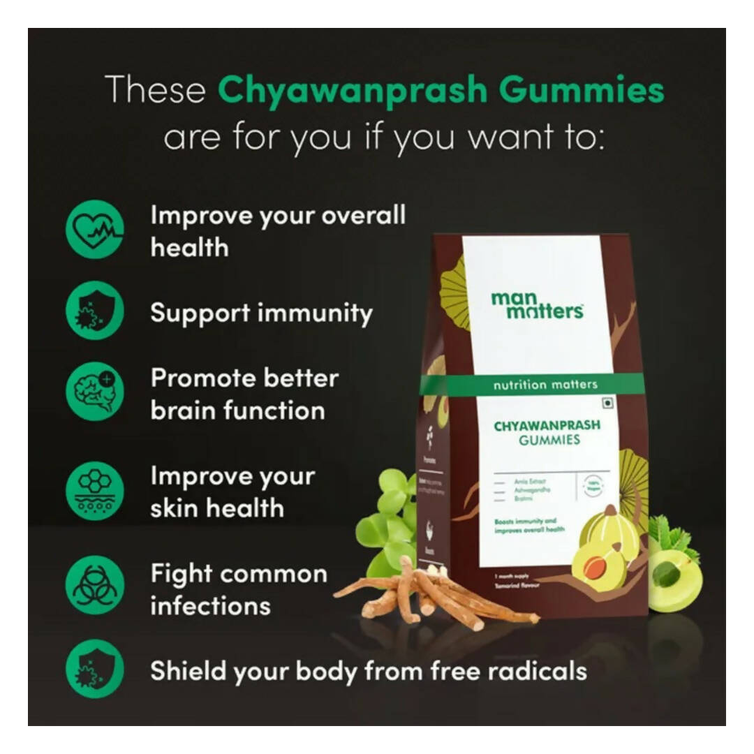 Man Matters Chyawanprash Gummies With Amla, Ashwagandha, Brahmi
