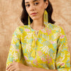 Dhiyona IE Floral Printed Straight Kurta with Trousers