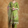 Dhiyona VA Women's Floral Embroidered Thread Work Pure Cotton Kurta with Trousers & Dupatta
