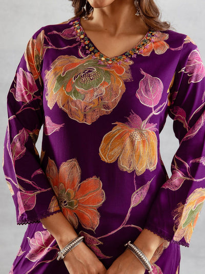 Indyancart SN Women's Floral Printed Kurta with Palazzo
