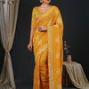 Women's Viscose Silk Yellow Embellished Designer Saree With Blouse Piece
