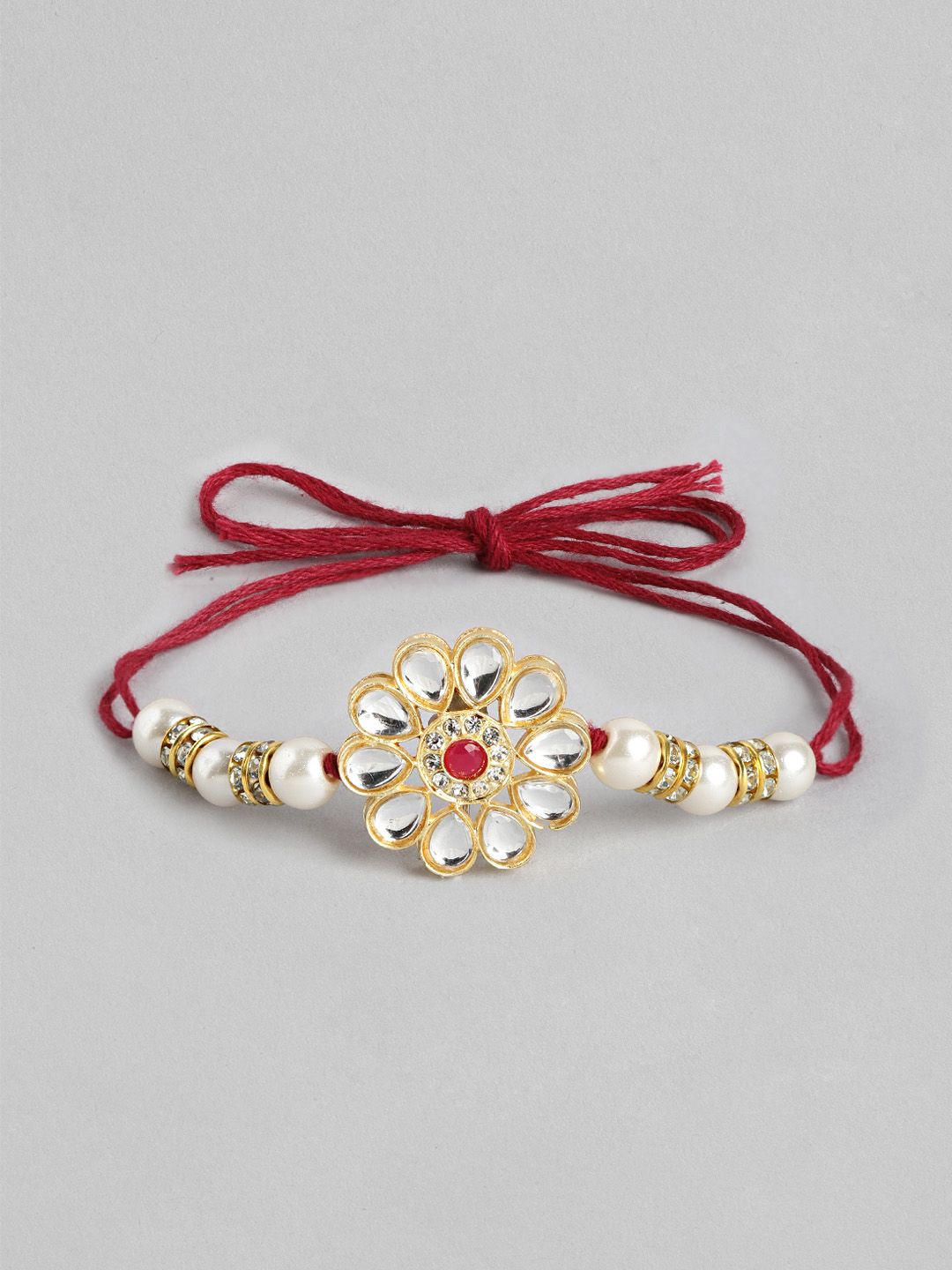 Anouk Unisex Set of 2 Beaded Bhai Bhabhi Rakhis With Roli & Chawal