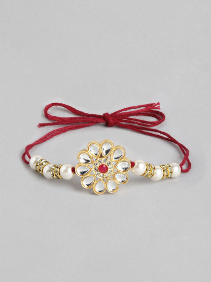 Anouk Unisex Set of 2 Beaded Bhai Bhabhi Rakhis With Roli & Chawal