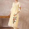Dhiyona IE Women Floral Printed Pleated Pure Cotton Kurta with Trousers