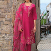 Dhiyona IE Women Floral Embroidered Kurta with Trousers & Dupatta