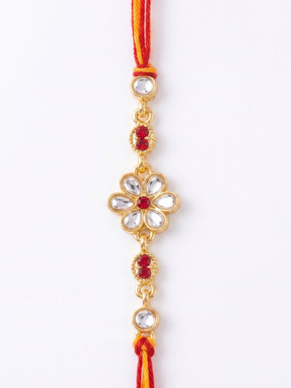 Anouk Set Of 2 Gold Toned Kundan Studded Bhaiya Bhabhi Rakhi