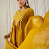 Dhiyona IE Women Embroidered Pleated Thread Work Pure Cotton Kurta & Trousers With Dupatta