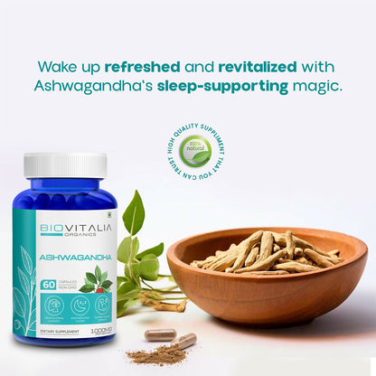 Biovitalia Organics Ashwagandha For Stress & Anxiety Relief Capsules