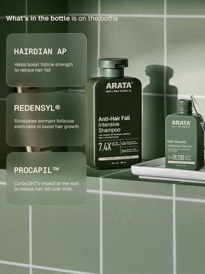 Arata Anti-Hair Fall Shampoo & Hair Growth Serum Combo