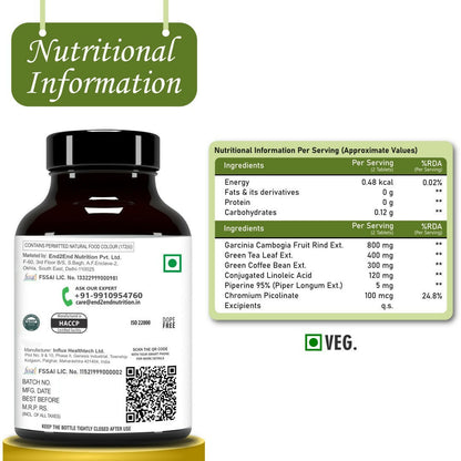End2End Nutrition Keto Cutz Fat Burner For Weight Loss Tablets