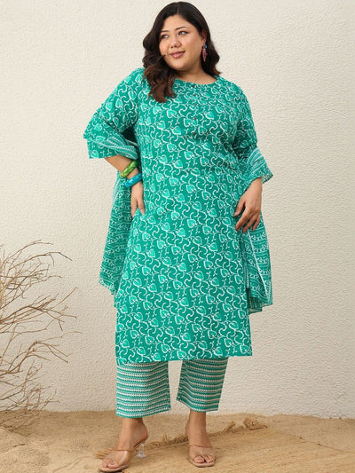 Dhiyona Women's Ethnic Motifs Printed Regular Kurta with Trousers & With Dupatta