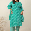 Indyancart Women's Ethnic Motifs Printed Regular Kurta with Trousers & With Dupatta