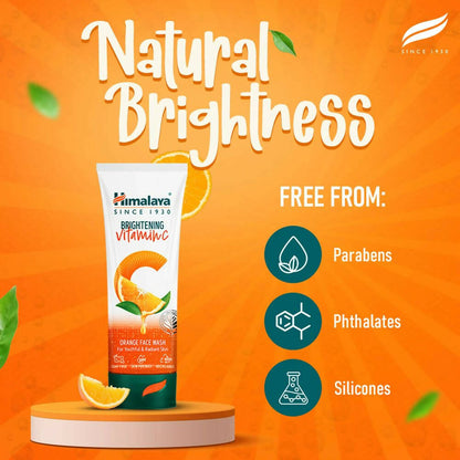 Himalaya Herbals Brightening Vitamin C Orange Face Wash - Indyancart