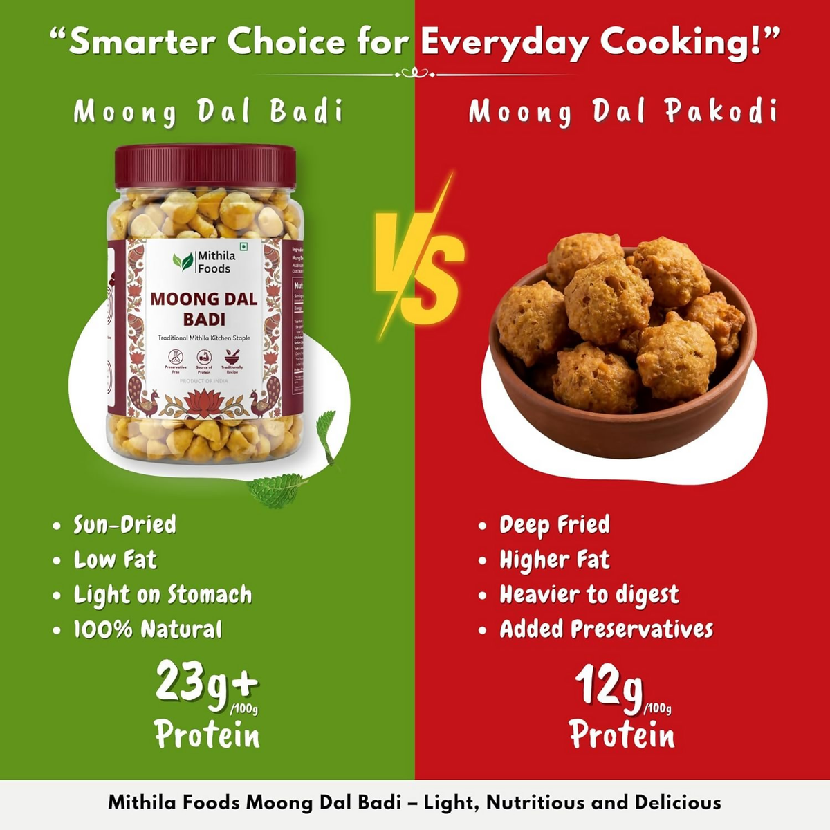 Mithila Foods Moong Dal Badi Light Sun-Dried Mangodi