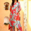Dhiyona SN Women's Blue Orange Poly rayon digital printed kurta and palazzo set