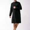Men's Black Cotton Blend Straight Kurta Pyjama Set