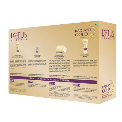 Lotus Herbals Radiant Gold Cellular Glow Facial Kit For All Skin Types - Indyancart