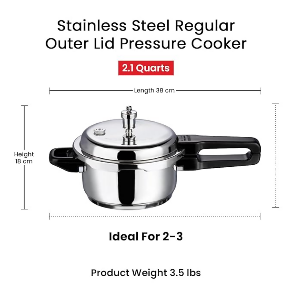 Vinod 18/8 Stainless Steel Outer Lid Pressure Cooker