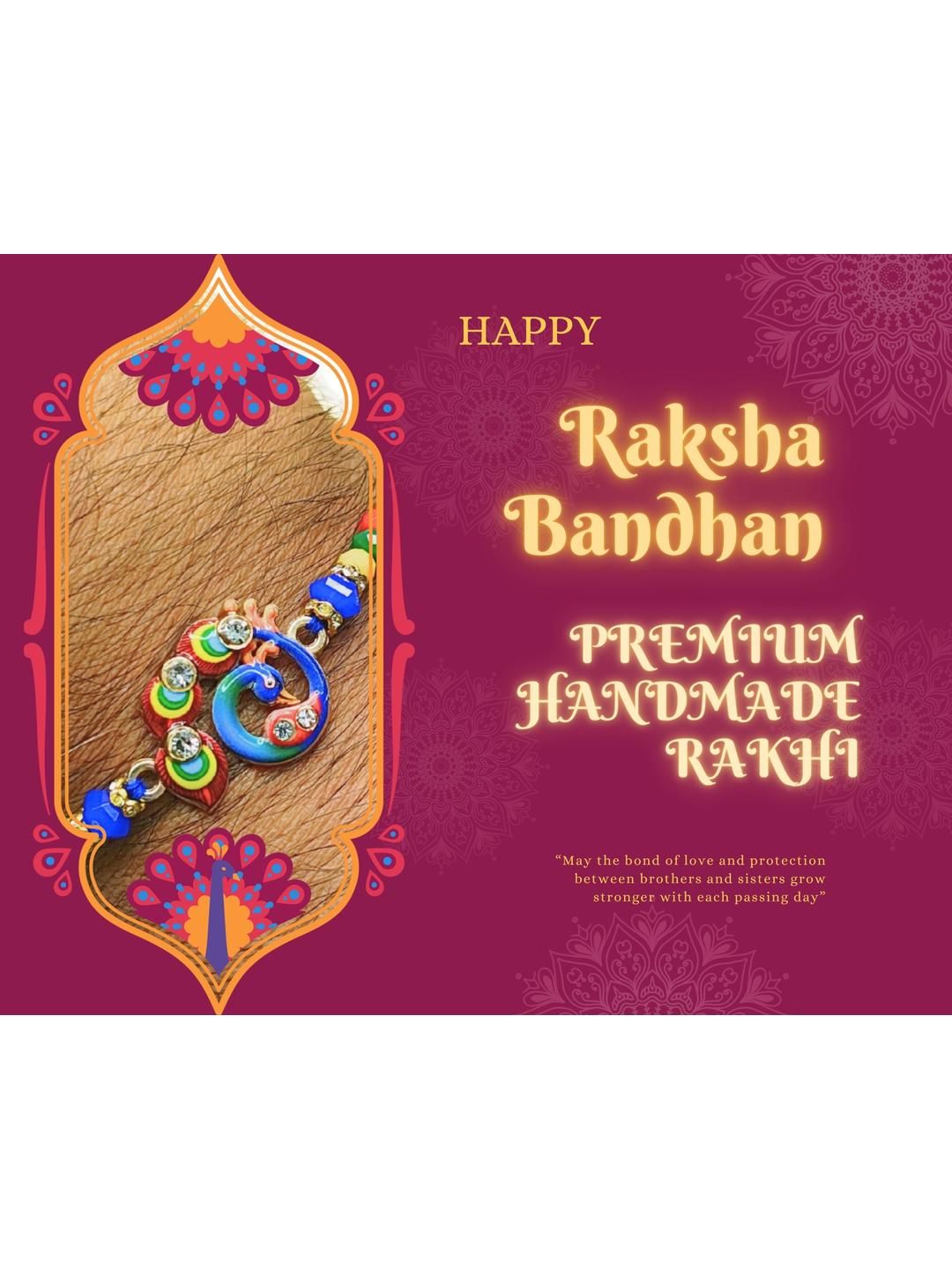 Anouk Set Of 12 Beaded Cotton Thread with AD Stones & Meenakari Designer Rakhi for Brother