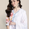 Indyancart IE Women Floral Printed Regular Linen Kurta with Trousers & With Dupatta