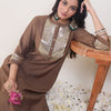 Dhiyona IE Embroidered Mandarin Collar Tunic With Trousers