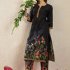 Dhiyona IE Printed Round Neck Three-Quarter Sleeves Pure Cotton Tunic And Trousers