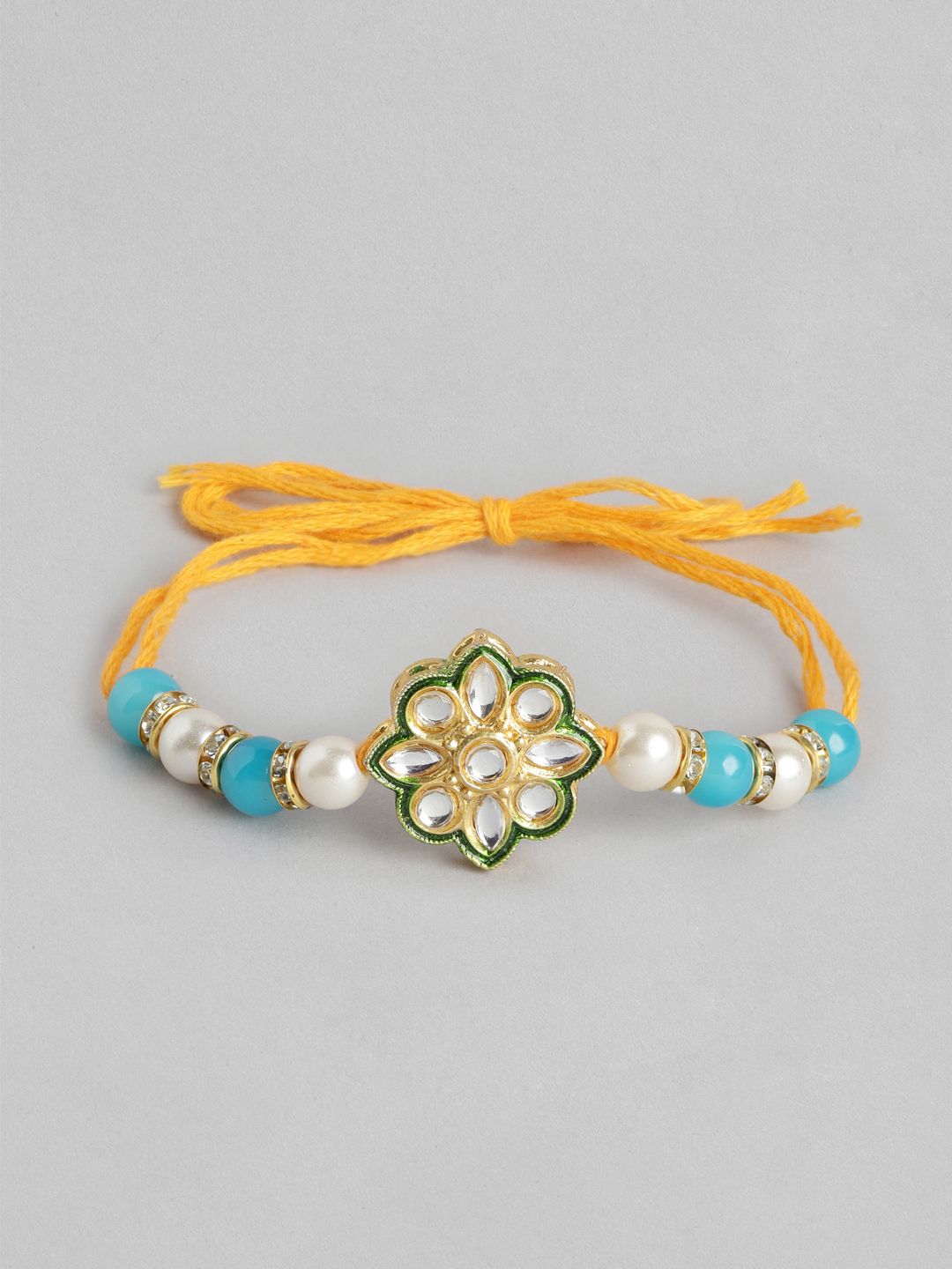 Anouk Unisex Set of 2 Beaded Bhai Bhabhi Rakhis With Roli & Chawal