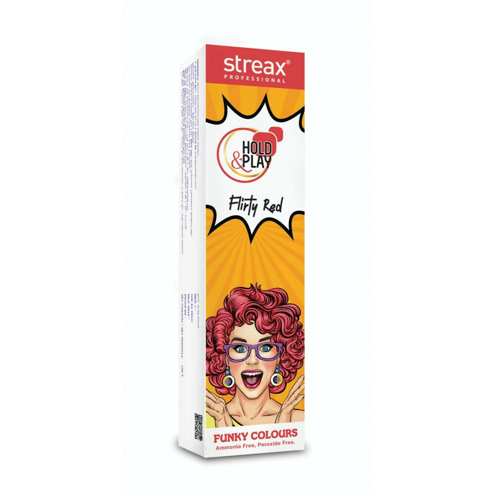 Streax Professional Hold & Play Funky Colours - Flirty Red - Indyancart