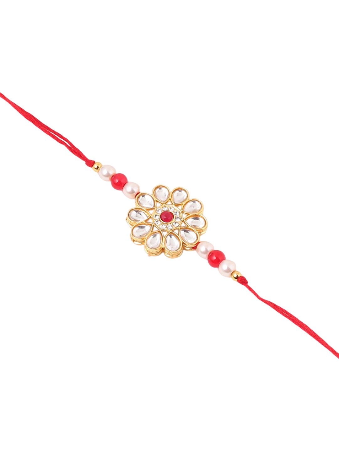Anouk Kundan Studded And Beaded Bhaiya Bhabhi Rakhis With Roli Chawal