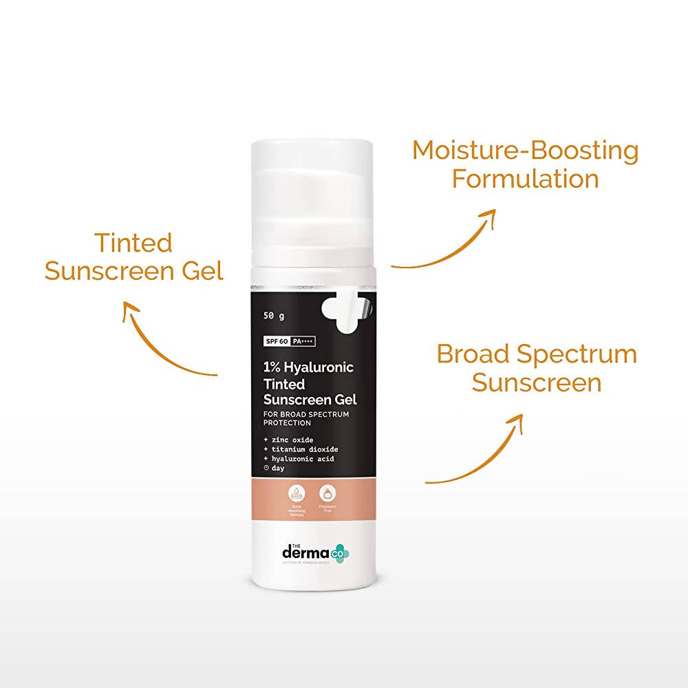 The Derma Co 1% Hyaluronic Tinted Sunscreen Gel - Indyancart