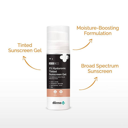 The Derma Co 1% Hyaluronic Tinted Sunscreen Gel - Indyancart