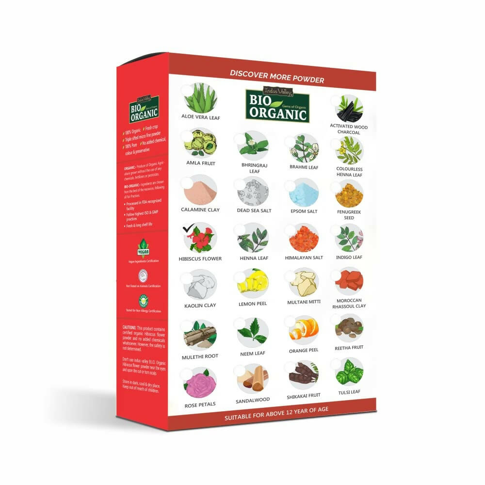 Indus Valley Bio Organic Hibiscus Flower Powder - Indyancart