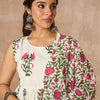 Indyancart IE Women Floral Printed Pleated Pure Cotton Kurta with Palazzos & With Dupatta