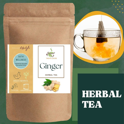 Satvi Wellness Ginger Tea Bags | Herbal Tea