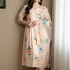 Dhiyona IE Floral Printed V-Neck Empire Pure Cotton A-Line Kurta With Trousers & Dupatta