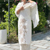 Dhiyona VV Vira White Kurta and Pant Dupatta Sets Silk Blend Fabrics with Embroidery