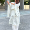 Dhiyona VV Shruta White Kurta and Pant Dupatta Sets Silk Blend Fabrics with Embroidery