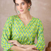 Dhiyona IE Women Ethnic Motifs Printed Regular Pure Cotton Kurta with Trousers