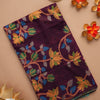 Dhiyona GR Women's Ghazal Classic Couture Wine Cotton Jamdani Saree