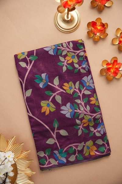 Indyancart GR Women's Karvaah Magenta Cotton Jamdani Saree
