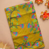 Dhiyona GR Women's Kora Silk Olive Green Organza Jamdani Saree