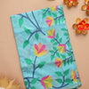 Dhiyona GR Women's Kalini Blue Retro Rhapsody Organza Jamdani Saree