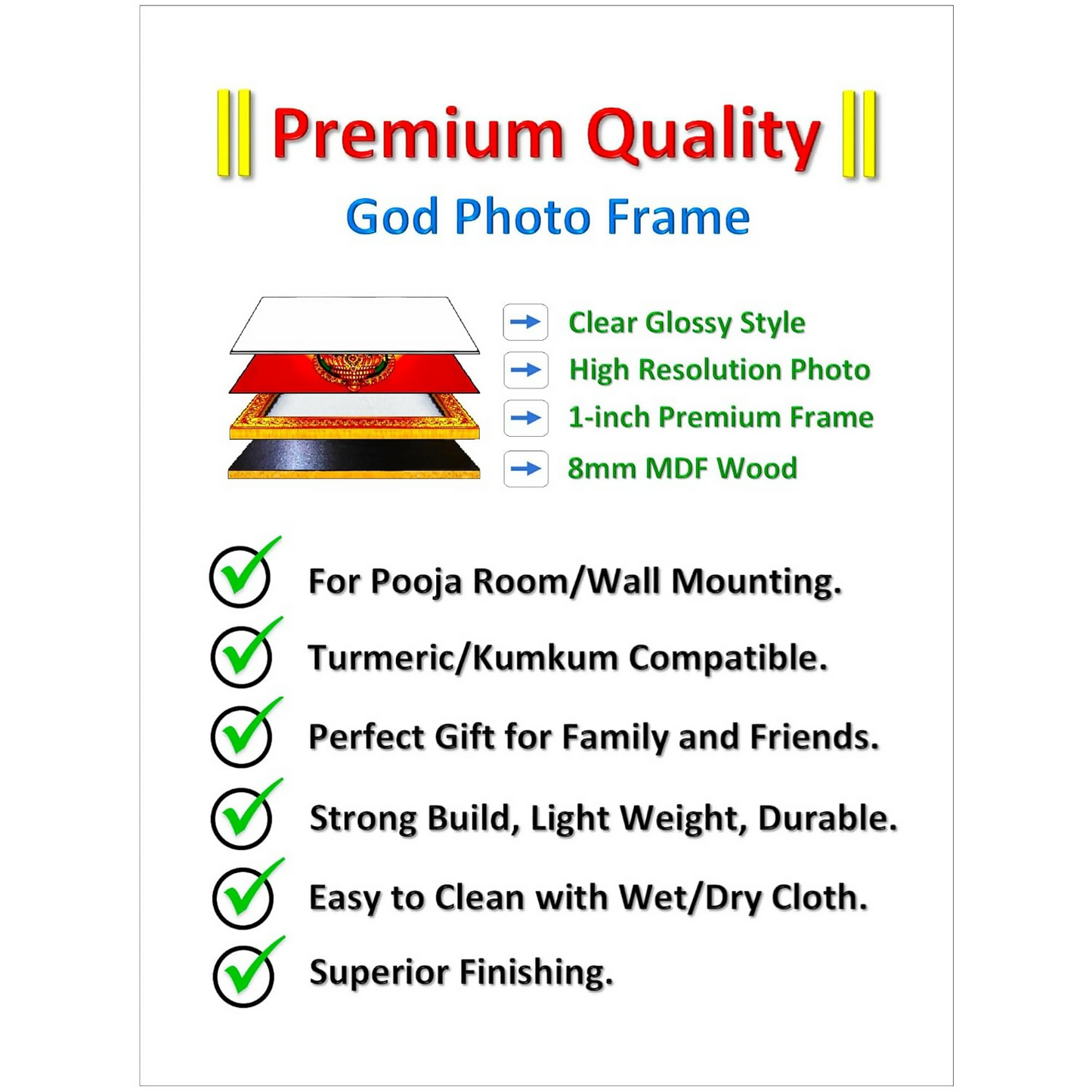 Framed Raghavendra Swamy Lord Mantralaya wall painting, 6x8 inch spiritual decor by Pavan Photo Laminations, suitable for home.