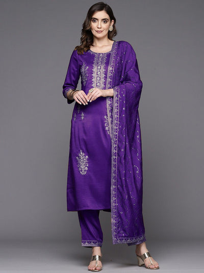 Dhiyona IE Ethnic Motifs Embroidered Kurta with Trousers & Dupatta