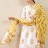 Dhiyona IE Women Floral Printed Regular Thread Work Pure Cotton Kurta with Trousers & With Dupatta