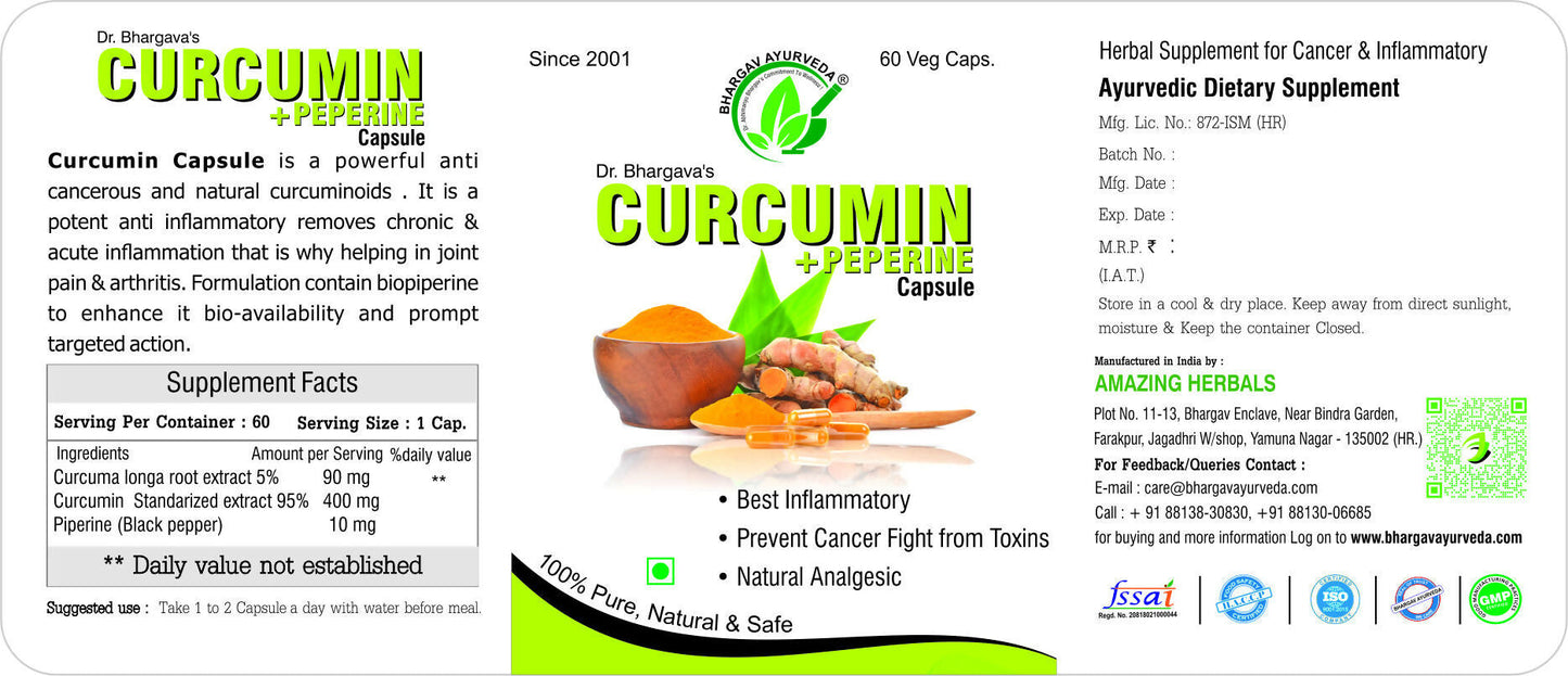 Dr.Bhargav’s Curumine + Peperine Capsules